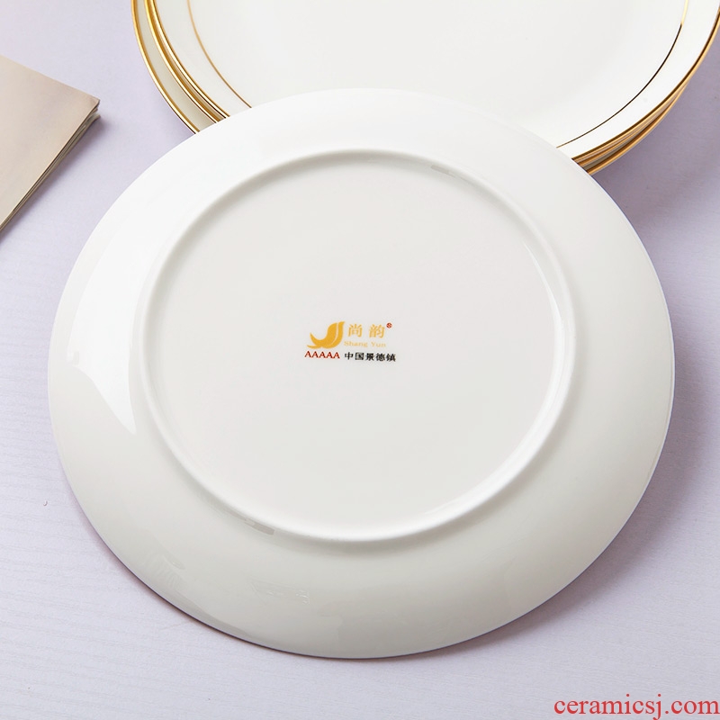 Western style phnom penh jingdezhen ceramic plate of creative household utensils bone porcelain plates disc beefsteak plate plate