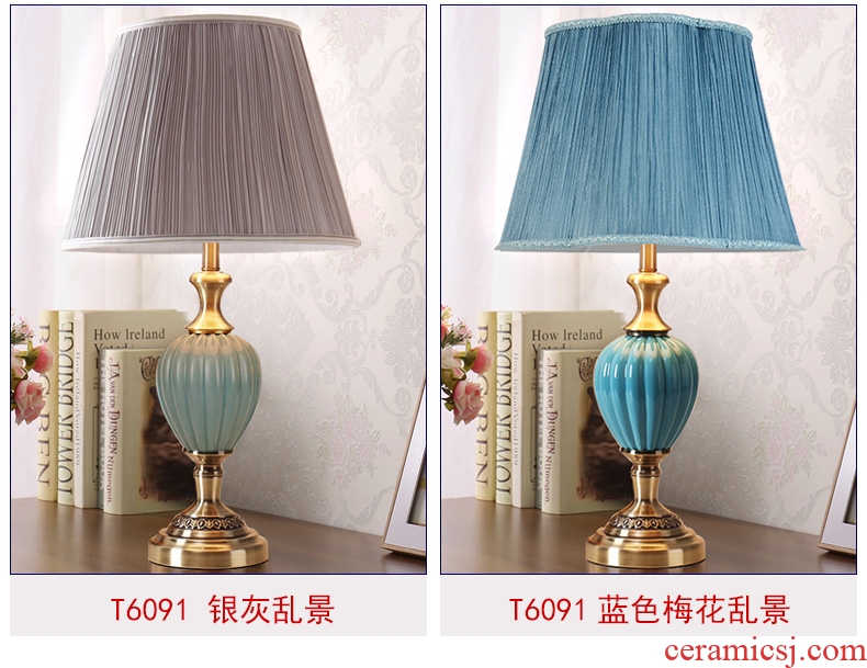 American marriage contracted ceramic desk lamp sweet the sitting room is the study of creative personality of bedroom the head of a bed decoration dimmer remote control