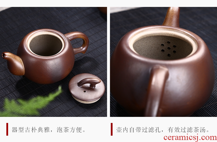 Restoring ancient ways leopard lam kung fu tea set suit household jingdezhen ceramic tea cup teapot Japanese tea ceremony the living room