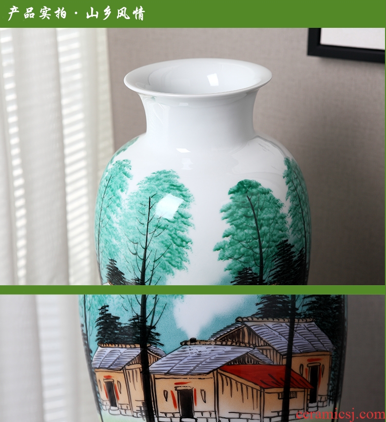 Jingdezhen manual pastel painting ceramic vase crafts creative study of sitting room place home decoration gifts