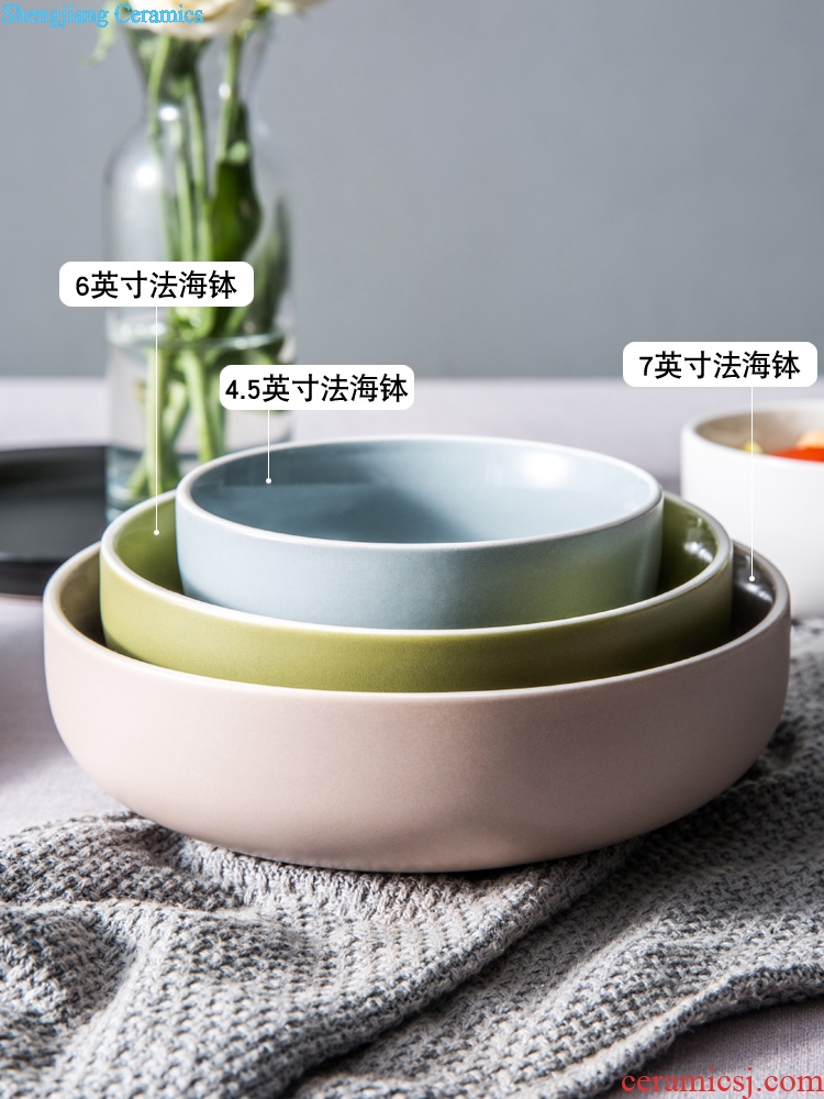 Million fine ceramic bowl household contracted salads Japanese rice bowls of noodles bowl large soup bowl bubble rainbow noodle bowl dishes