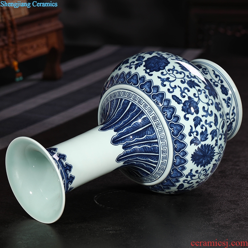 Jingdezhen ceramics vase blue and white porcelain sitting room of Chinese style household adornment porch furnishing articles furnishing articles