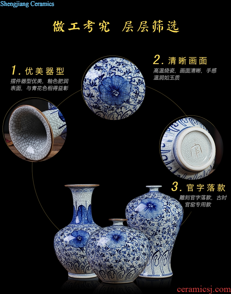 Chinese blue and white porcelain of jingdezhen ceramics kiln TV ark decoration vase in the sitting room porch furnishing articles