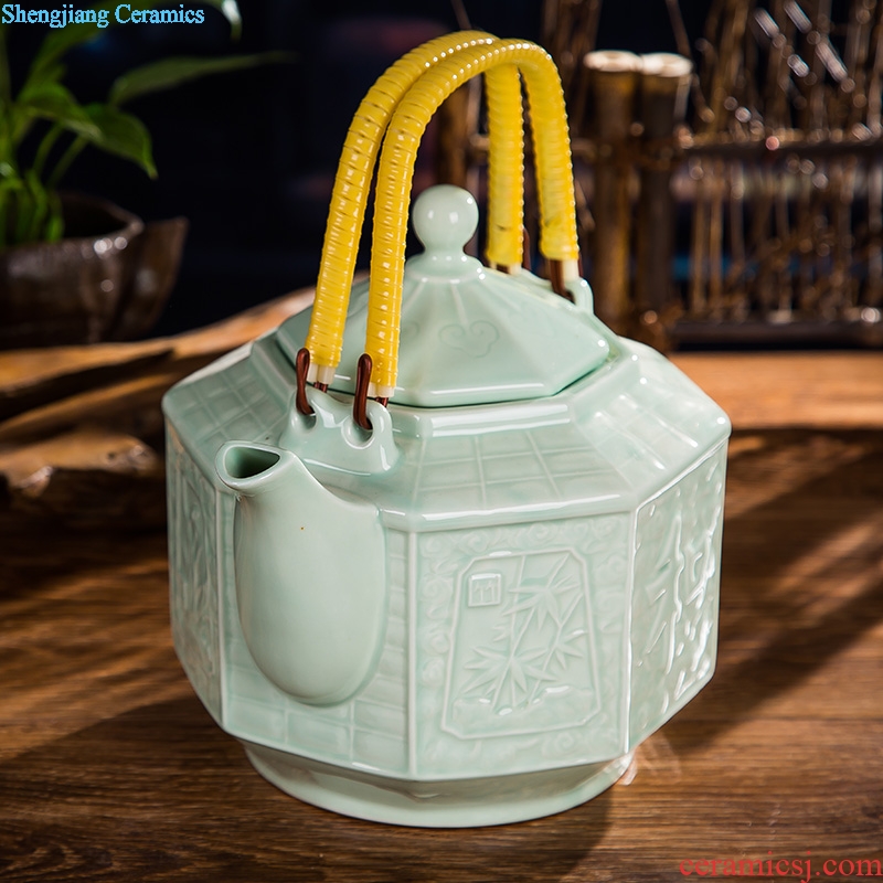 Jingdezhen ceramic large teapot large capacity of heat resistant to high temperature cooling girder pot teapot cold water kettle