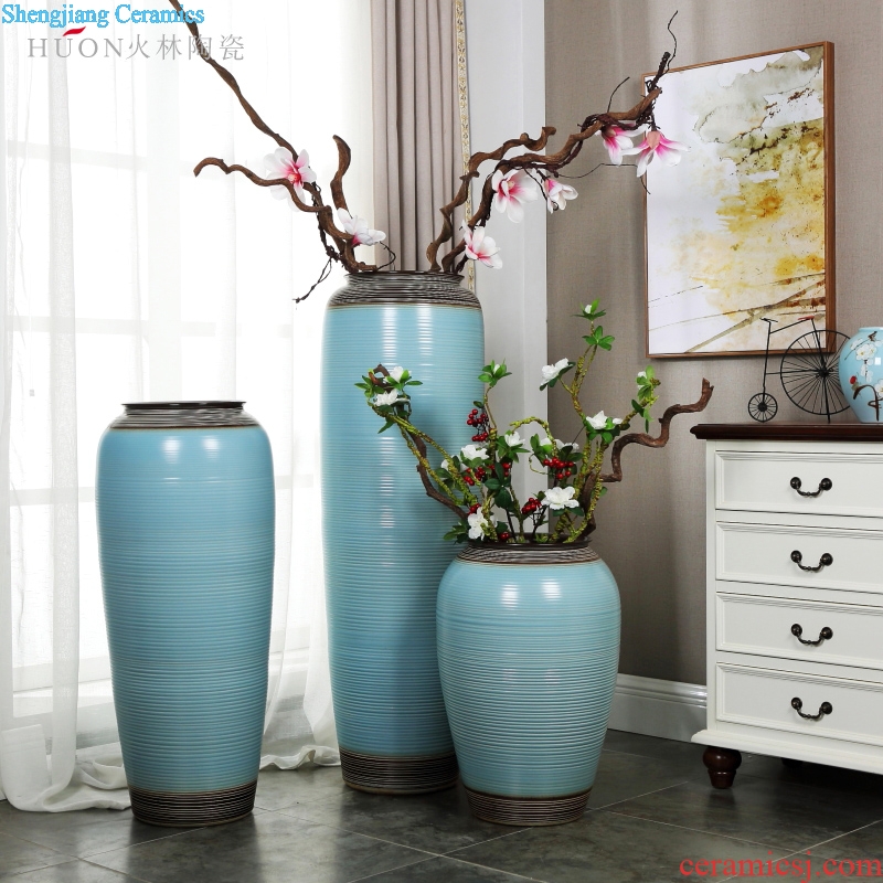 Retro creative ceramic pot of large vase porch home sitting room hotel villa decoration theme flower arrangement