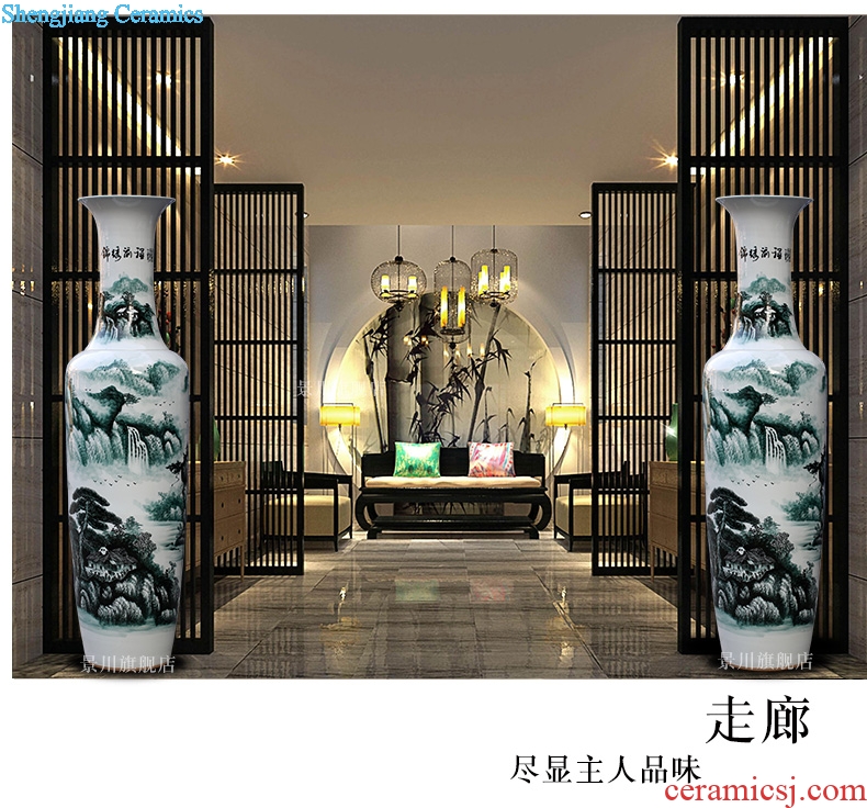 Jingdezhen ceramic hand-painted bright future big vase household office furnishing articles study Chinese sitting room adornment