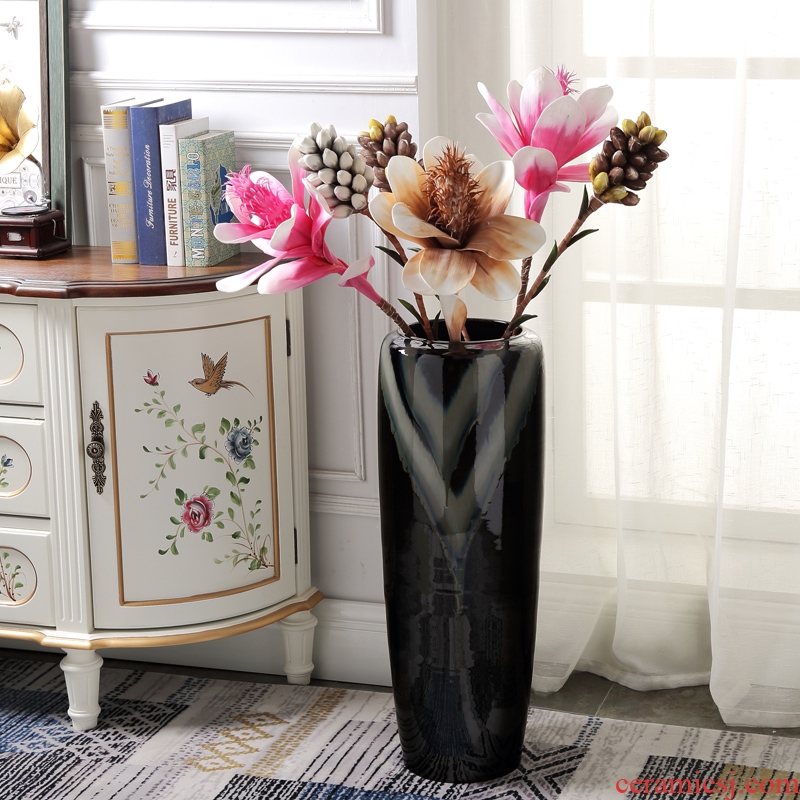 Jingdezhen ceramic floor high vase decoration the sitting room is contemporary and contracted branch flower arranging european-style home furnishing articles