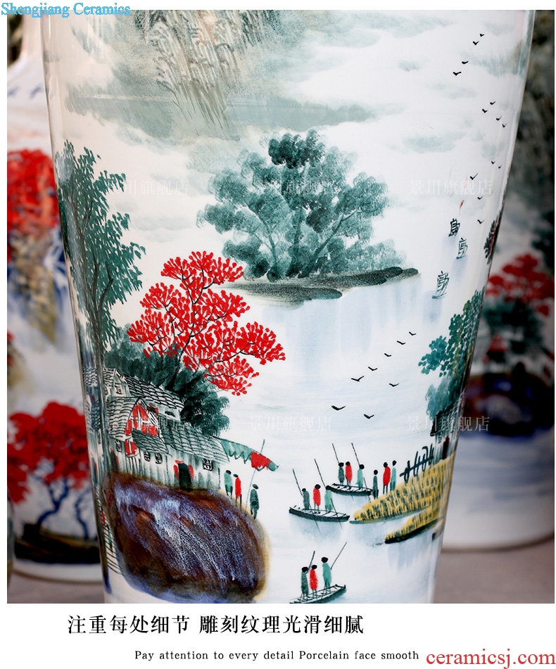 Jingdezhen ceramic bottle handicraft furnishing articles hand-painted scenery south xiuse of large vase decoration opening gifts