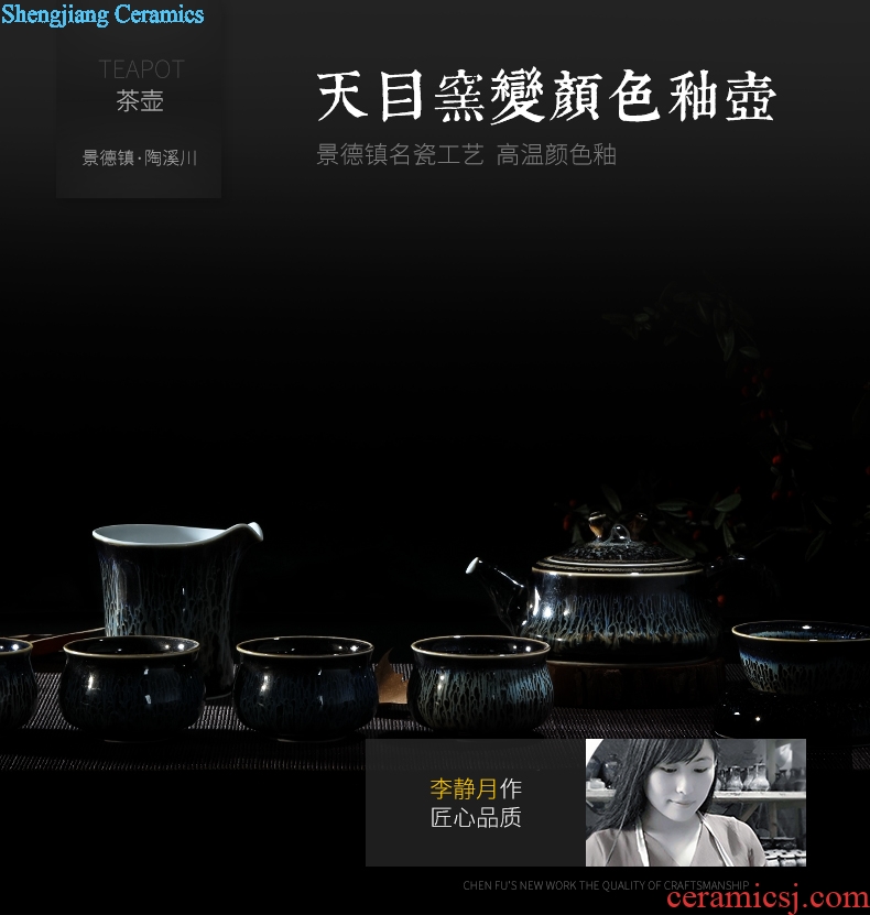 TaoXiChuan orchids temmoku glaze kiln jingdezhen ceramics horn kung fu tea set practical teapot