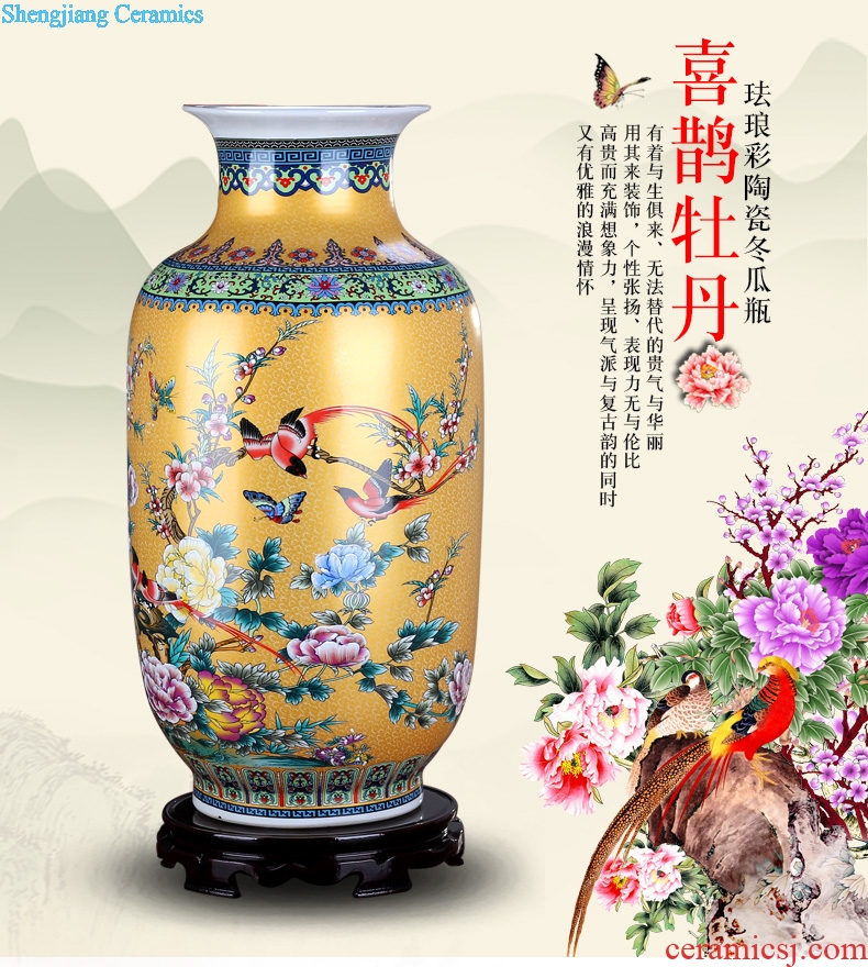 Jingdezhen ceramics colored enamel landing large vases, modern European home sitting room adornment furnishing articles