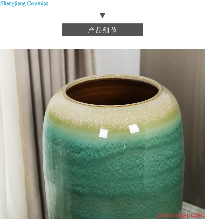 Jingdezhen ceramic landing big vase sitting room place large number dried flowers flower arrangement European contracted and contemporary adornment