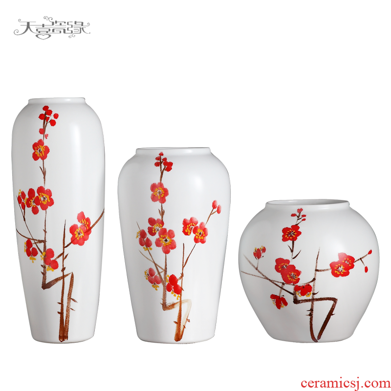 Jingdezhen contemporary and contracted ceramic vase furnishing articles creative living room TV cabinet table flower arranging, home decoration