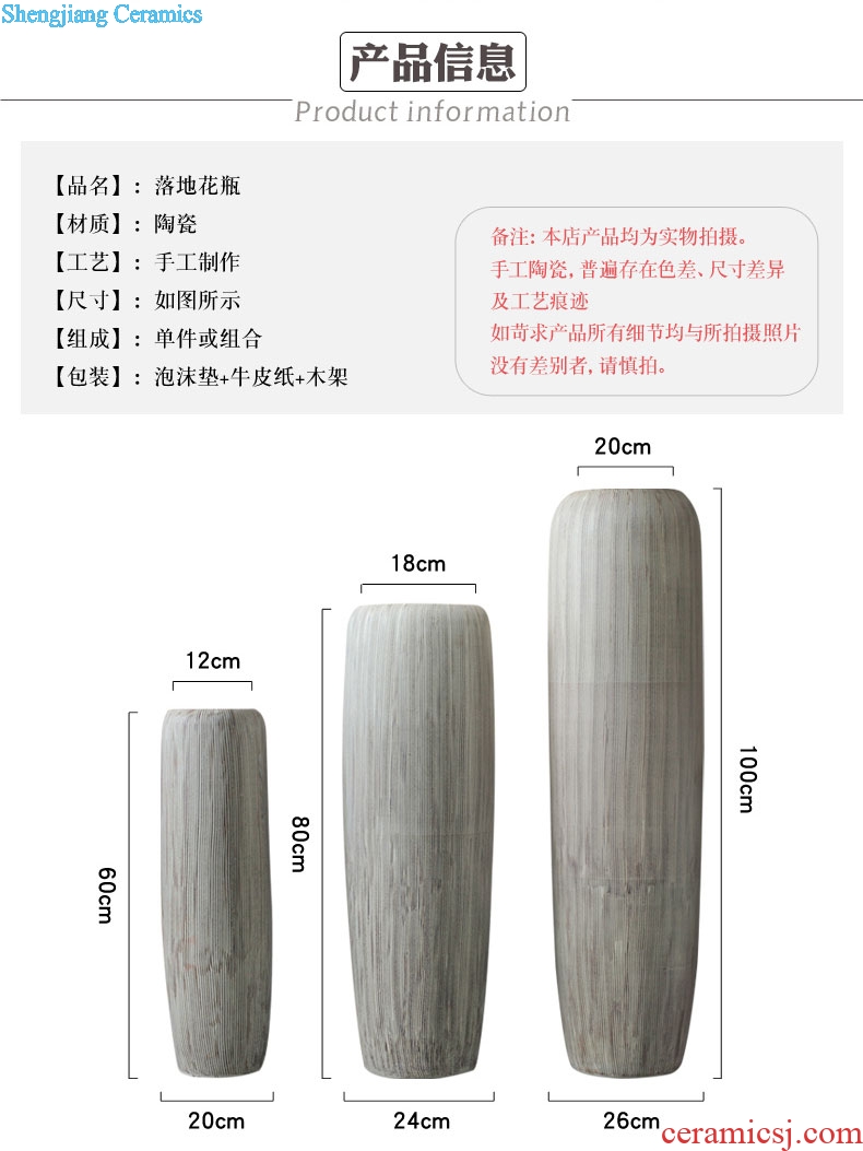 Lucky bamboo dried flowers big ceramic vase Nordic modern furnishing articles, arranging flowers sitting room be born creative home decorations