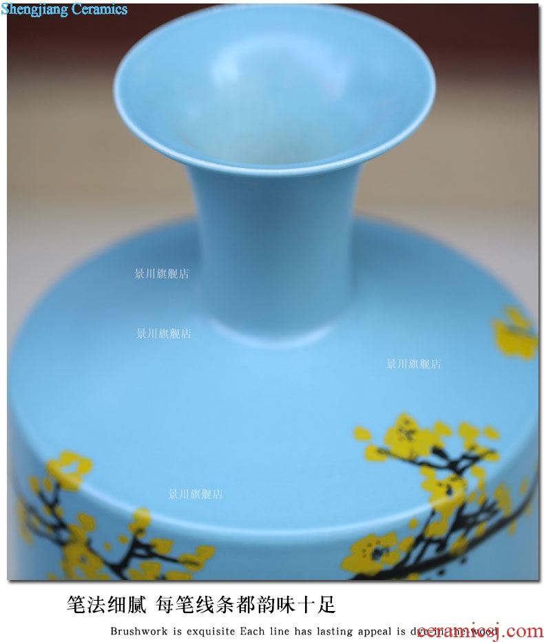 Hand draw plum blossom lotus 80 cm high landing big vase of porcelain of jingdezhen ceramics sitting room adornment is placed