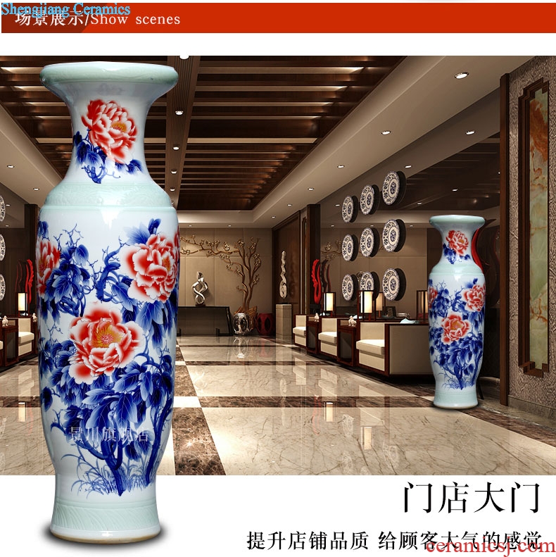 Hand color of large vase peony admiralty bottles of jingdezhen ceramics occupy the modern home furnishing articles sitting room