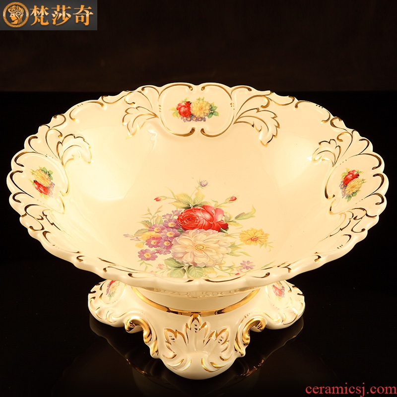 Vatican Sally's European compote 2018 new luxury large ceramic fruit bowl sitting room adornment furnishing articles wedding gift