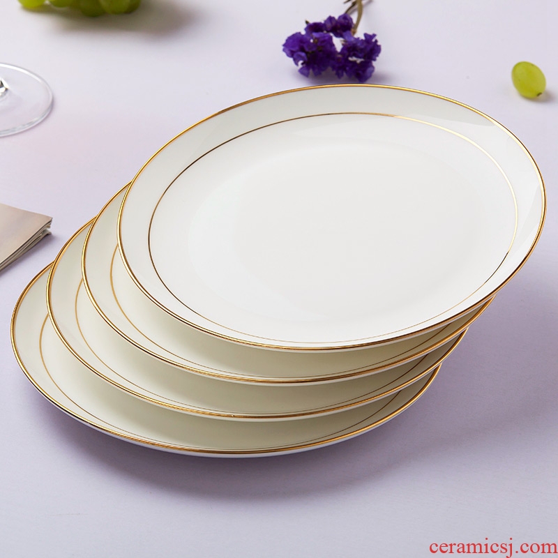 Western style phnom penh jingdezhen ceramic plate of creative household utensils bone porcelain plates disc beefsteak plate plate