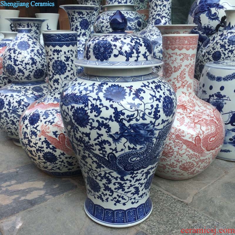 Jingdezhen blue and white dragon general hand-painted porcelain jar of 56-70 cm general ab lines can new cans