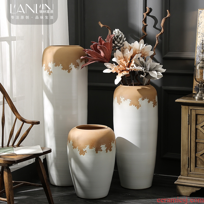 Large vases, contemporary and contracted sitting room to heavy flower arranging flower implement coarse some ceramic pot home decoration ceramic furnishing articles