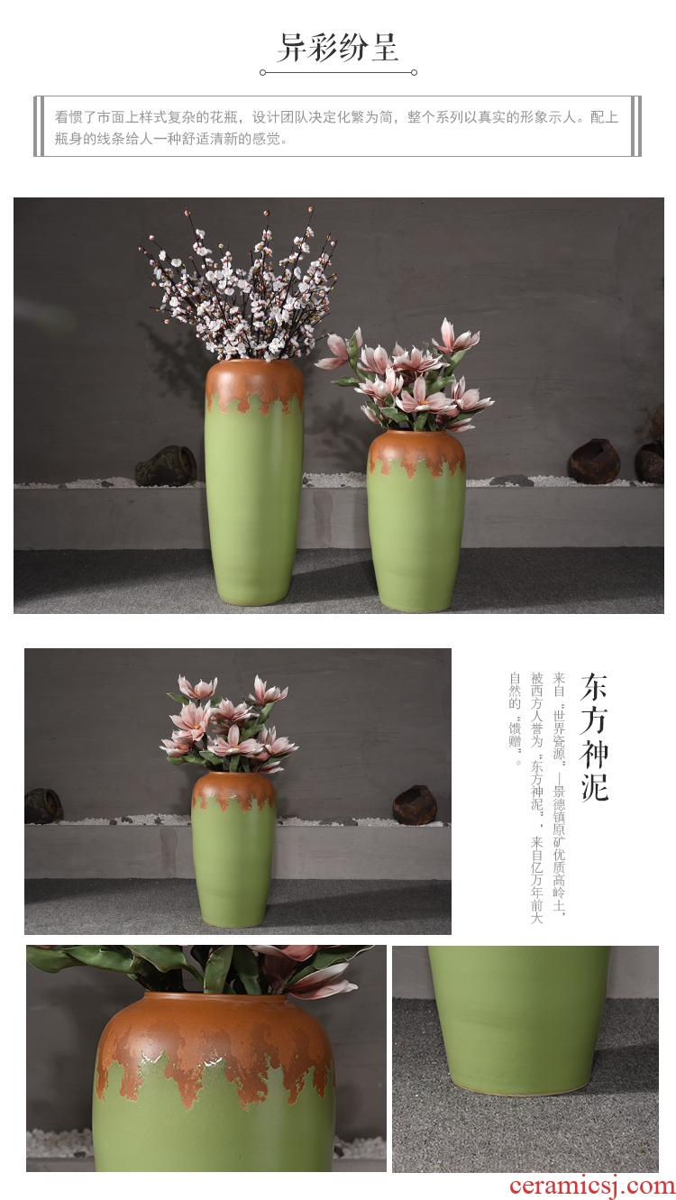 Vase is placed large ground ceramic art restores ancient ways household dried flower arranging flowers European contracted sitting room adornment flowers