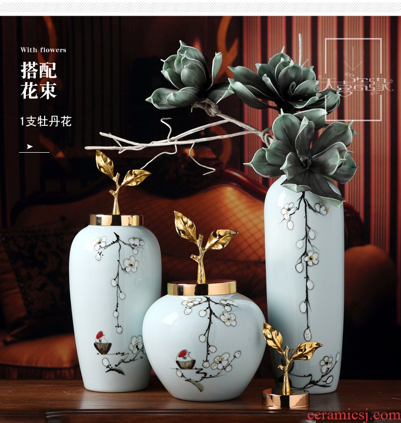 New Chinese style ceramic vase continental mesa of the sitting room porch household dry flower art suits soft adornment is placed