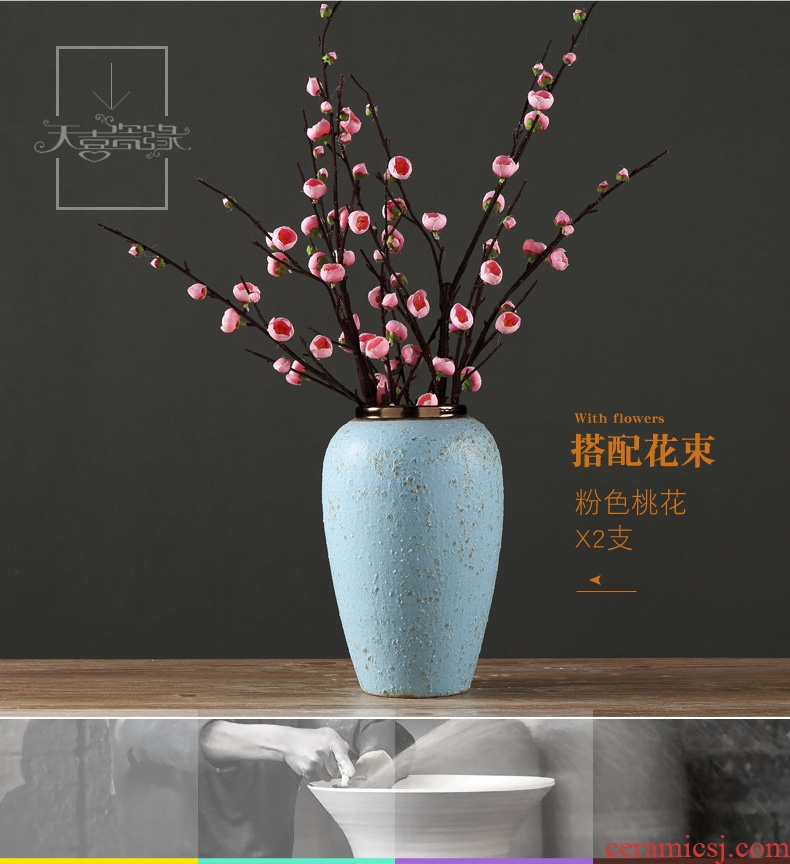 European rural ceramic vase decoration in the sitting room TV ark household table small pure and fresh and dry flower adornment furnishing articles