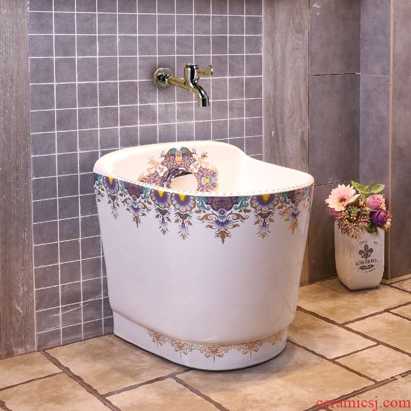 JingYan fan trace garden series save money that defend bath suit + + + toilet mop pool on the ceramic basin flower is aspersed restoring ancient ways