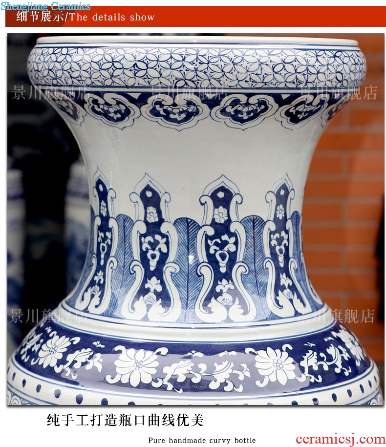 Jingdezhen ceramic antique hand-painted landscape paintings of Chinese style of large vase after classic adornment opening gifts furnishing articles