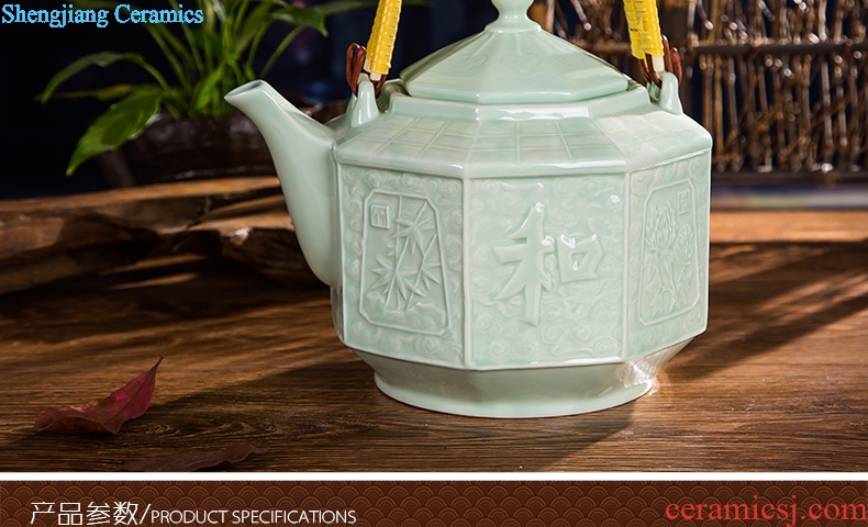 Jingdezhen ceramic large teapot large capacity of heat resistant to high temperature cooling girder pot teapot cold water kettle