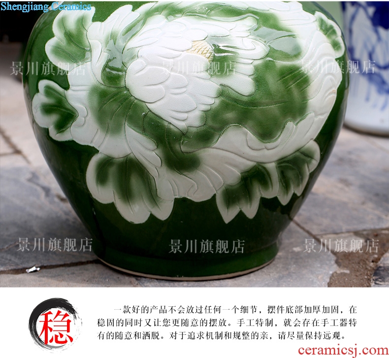 Jingdezhen chinaware lotus carved ice crack glaze cracks of large vases, 70 cm high sitting room big furnishing articles