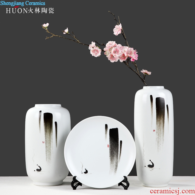 New Chinese zen vase furnishing articles ceramic decoration simple porch home sitting room TV ark flower arranging flowers