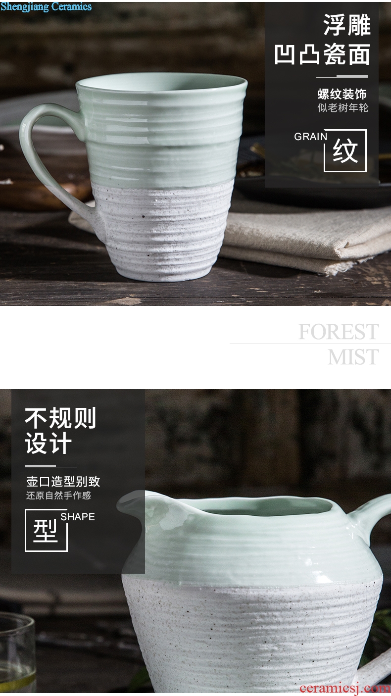 Ijarl million jia Nordic individuality creative retro mugs household breakfast cup ceramic cups water fog forest