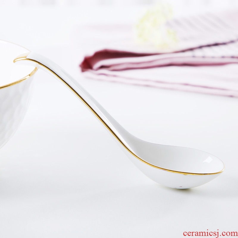 Jingdezhen ceramic bone China tableware hand paint edge scoop small spoon scoop rice spoon creative household