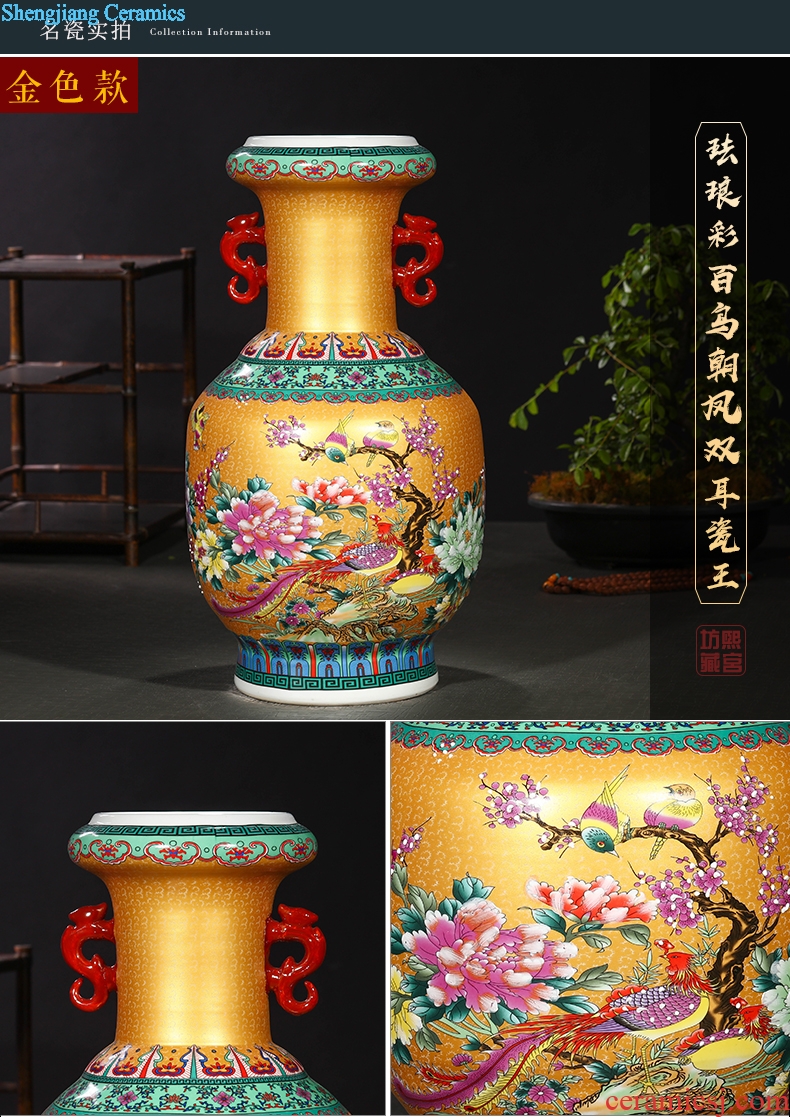 Jingdezhen ceramics ceramic vase household living room TV cabinet porch decoration floor vase furnishing articles