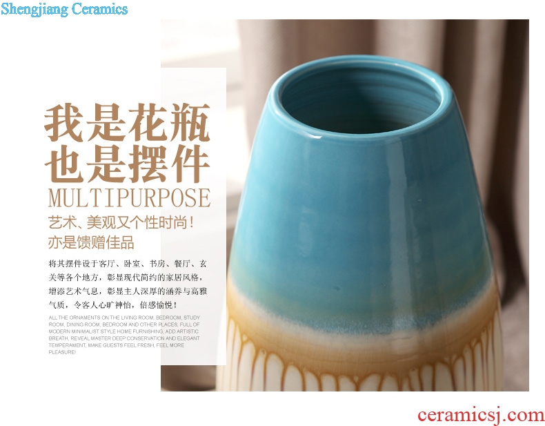 Jingdezhen modern creative household act the role ofing is tasted dry flower arrangement sitting room ground vase big European hotel ceramic furnishing articles