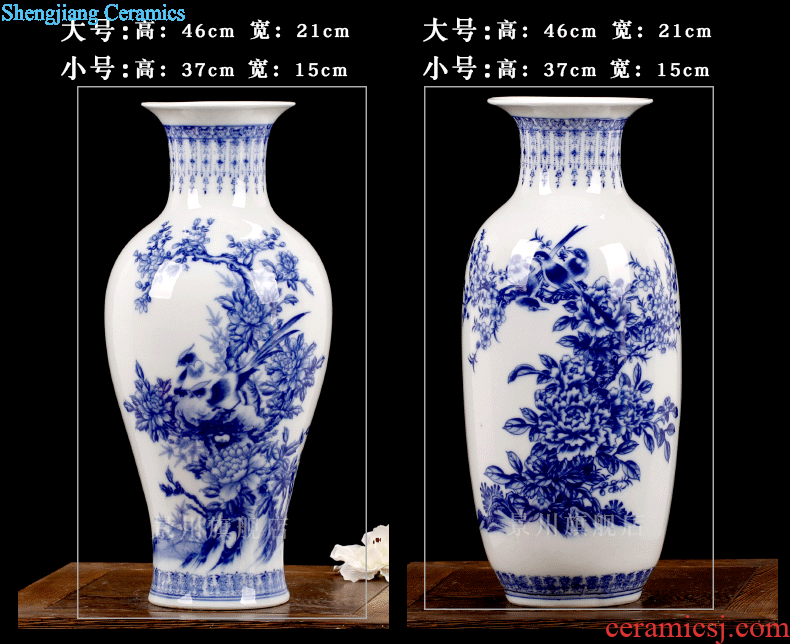 Jingdezhen ceramics landscape painting large blue and white porcelain vase contemporary household adornment desktop sitting room mesa furnishing articles