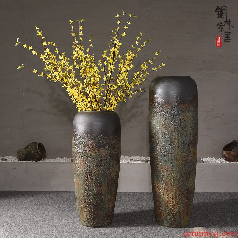 Jingdezhen Chinese style restoring ancient ways is the sitting room of large vase do old coarse pottery flower arranging flower art ceramic vases, home furnishing articles