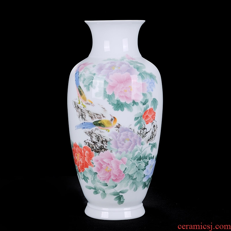 Jingdezhen ceramics flower vase wine ark adornment handicraft furnishing articles sitting room painted flowers and birds characters bottle