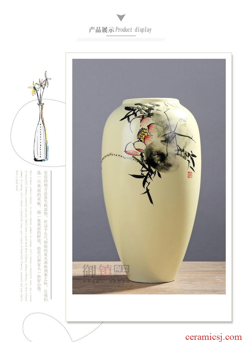 Jingdezhen Chinese contemporary and fashionable household act the role ofing is tasted furnishing articles creative arts hand-painted ceramics vase sitting room decoration