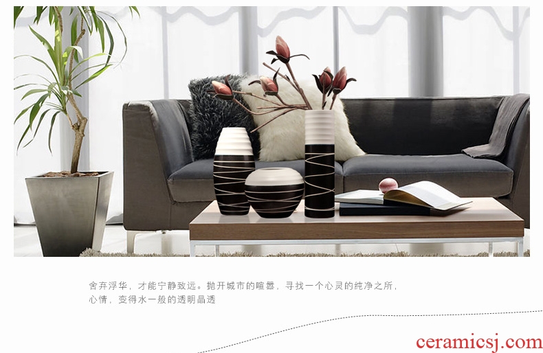 Jingdezhen ceramics three-piece vases, contemporary and contracted household TV ark furnishing articles sitting room adornment handicraft