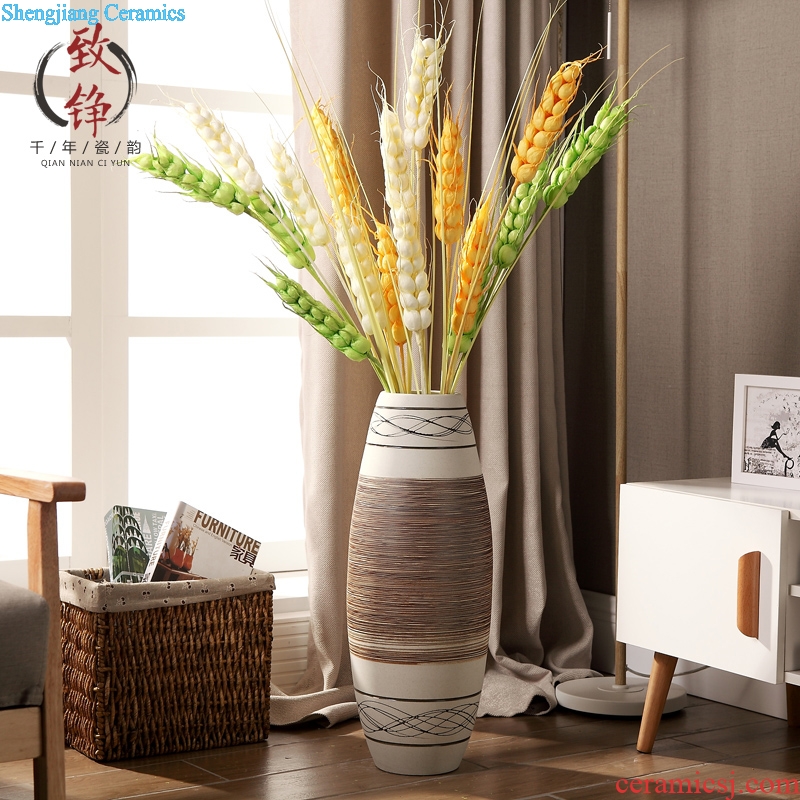Nordic contemporary and contracted household adornment, dry flower arranging porcelain vase of large hotel high furnishing articles lucky bamboo living room