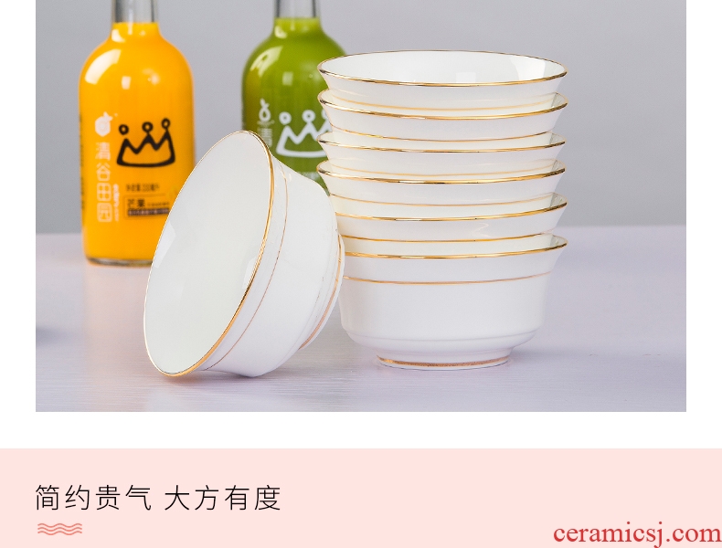 Is rhyme of jingdezhen ceramic bone China tableware bowl sets paint job prosperous bowl of soup bowl of Chinese style household bowl