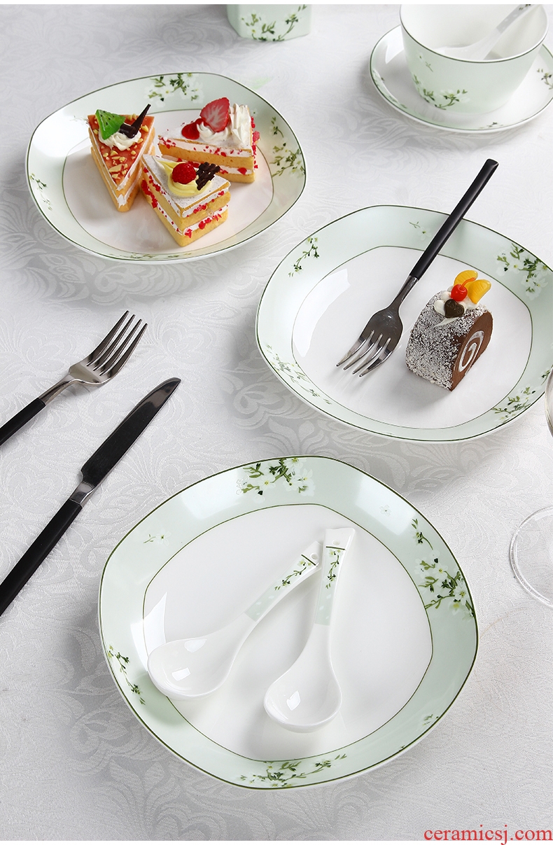 Vidsel bone bowls dish square bowl chopsticks dishes Korean household ceramics tableware suit Japanese wedding gifts