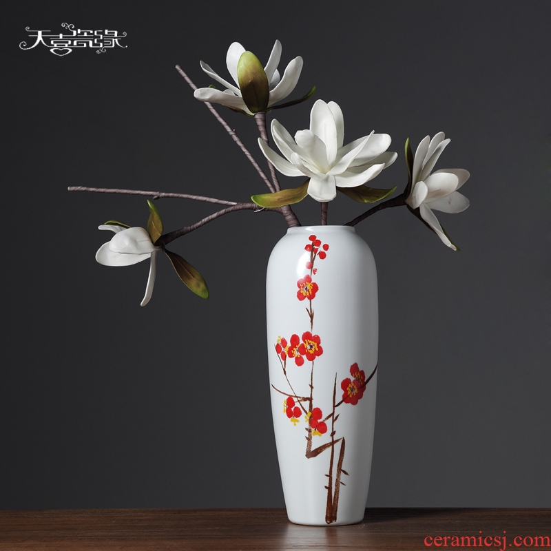 Jingdezhen contemporary and contracted ceramic vase furnishing articles creative living room TV cabinet table flower arranging, home decoration