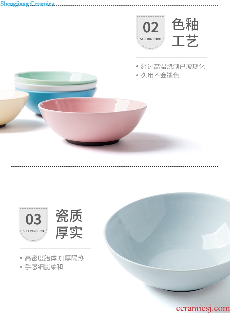 Ijarl creative household contracted and Japanese ceramics tableware food bowl of salad bowl large bowl rainbow noodle bowl bowl and jade