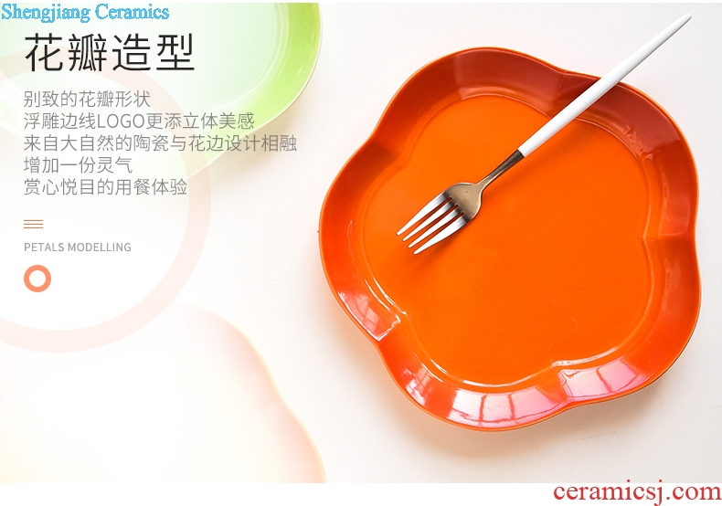 Ijarl million fine ceramic household fruit bowl western-style creative baking flat plate plate plate of the heat