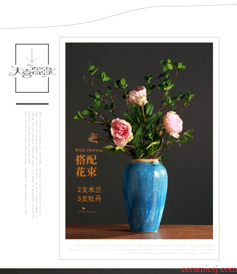 Jingdezhen ceramic flower vases furnishing articles of the sitting room TV ark wine household craft ornaments clay coarse pottery