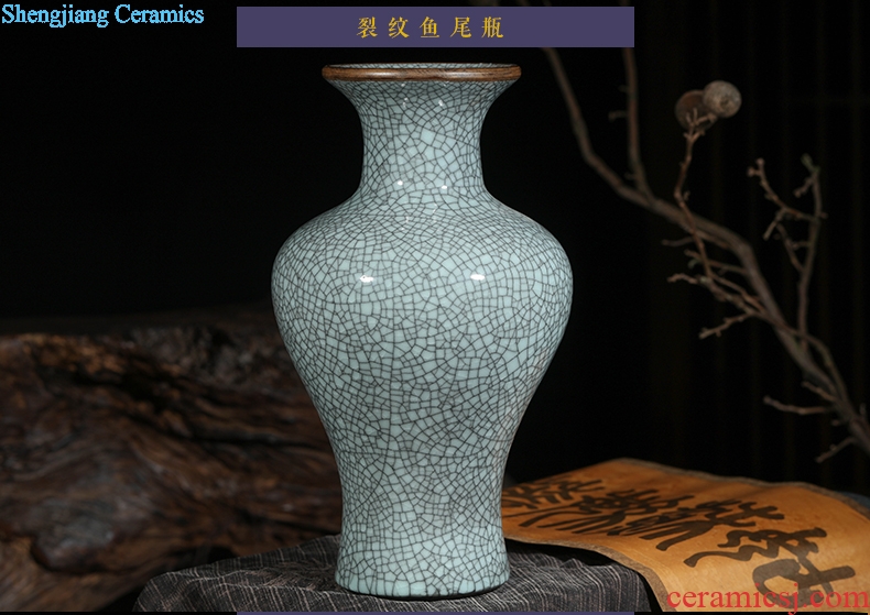 Jingdezhen ceramics vase furnishing articles flower arranging archaize sitting room kiln flower implement classical Chinese style household decorations