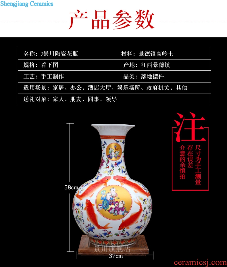 Jingdezhen ceramic lad figure dry flower vase of modern home living room a study office mesa place adorn article