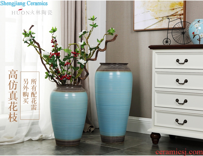 Retro creative ceramic pot of large vase porch home sitting room hotel villa decoration theme flower arrangement